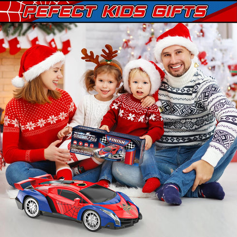 Growsland 2024 Remote Control Car for Kids, RC Cars for Boys Kids 1:18 Electric Vehicle Toy Car Hobby Racing Car Toys with Lights & Controller, Bi...