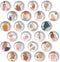 24Pcs 1.2in Round Crystal Glass Refrigerator Magnets,Line Drawing Flower Magnets for Fridge and Locker,Cute Decorative Whiteboard Blackboard Magne...