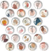 24Pcs 1.2in Round Crystal Glass Refrigerator Magnets,Line Drawing Flower Magnets for Fridge and Locker,Cute Decorative Whiteboard Blackboard Magne...
