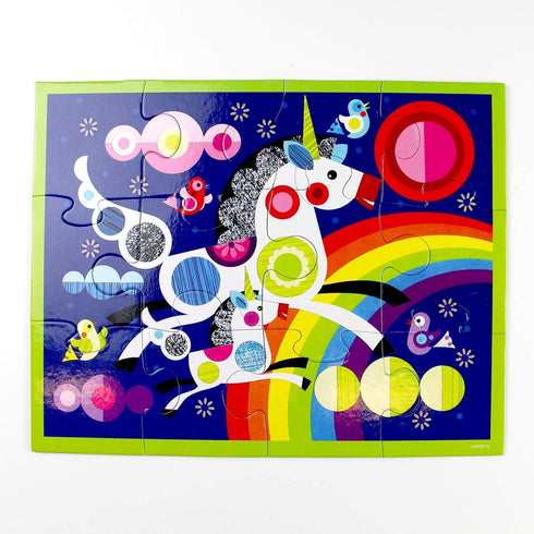 Mudpuppy Unicorns Pouch Puzzle, 12 Extra-Thick Pieces, 14”x11” – Great for Kids Age 2+ – Perfect for Travel – Helps Develop Hand-Eye Coordination ...