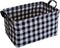 KUNRO Rectangle Toy Bin Waterproof storage organizer for Nursery Hamper Home decor Closet Kids Bedroom Laundry Baby Gift Shelf Baskets(Black grid)...