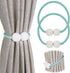 PINOWU Magnetic Curtain Tiebacks Clips - Window Tie Backs Holders for Home Office Decorative Rope Holdbacks Classic Tiebacks Design (1 Pair, Aqua)...
