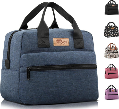 HOMESPON Insulated Lunch Bag for Women Men Lunch Box Cooler Lunch Tote for Work Picnic (Navy)...