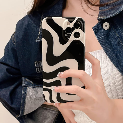 ZIYE Case for iPhone 13 Pro Max Wave Pattern Design Case Camera Lens Protection Soft TPU Shockproof Cute Zebra Print Phone Cover for Women Girls M...