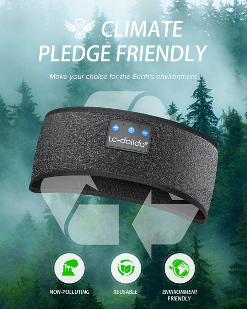 LC-dolida Sleep Headphones Bluetooth Headband,Wireless Headband Headphones with Thin HD Speakers,Soft Long Time Play Sports Headsets Perfect for S...