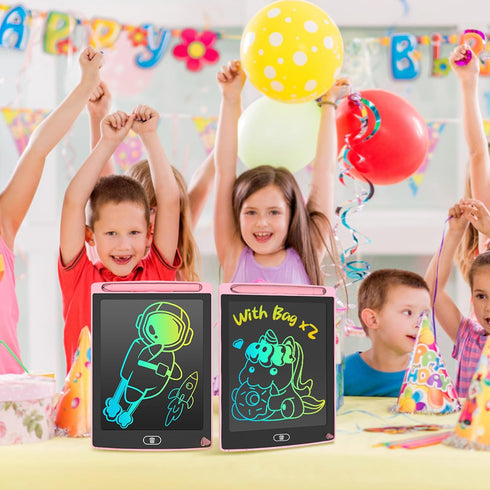 2 Pack LCD Writing Tablet 8.5inch with Bag - Colorful Screen Doodle Pad Drawing Board Learning Educational Toy - Gift for Kids 3-6 Years Old Girl ...