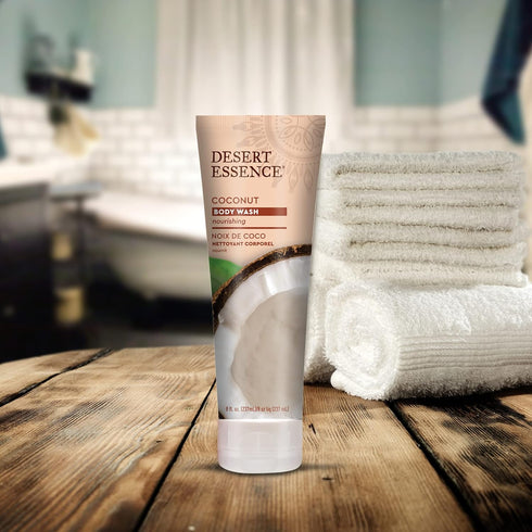Desert Essence Coconut Body Wash Deep Hydration Infused with Moisture-Rich Botanicals Jojoba Oil, Organic Coconut & Shea Butter - Vegan, Gluten-Fr...