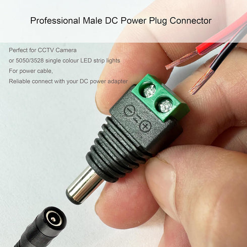 10 Pairs 12V Male+Female 2.1x5.5MM DC Power Jack Plug Adapter Barrel Connector for CCTV Security Camera Led Strip...