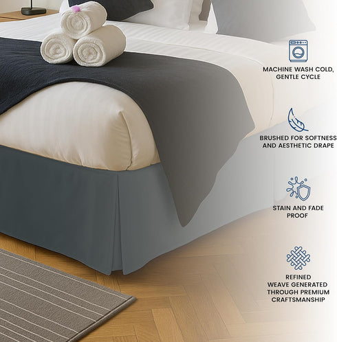 Utopia Bedding King Bed Skirt - Soft Quadruple Pleated - Easy Fit with 16 Inch Tailored Drop - Hotel Quality, Shrinkage and Fade Resistant (King, ...