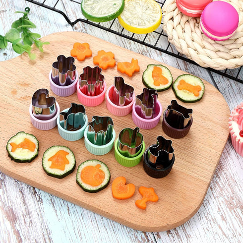 Vegetable Cutter Shape Set, Mini Cookie Cutters,Biscuit Cutter to Decorate Food, Children's Baking and Food Supplement tool Accessories Kitchen Cr...