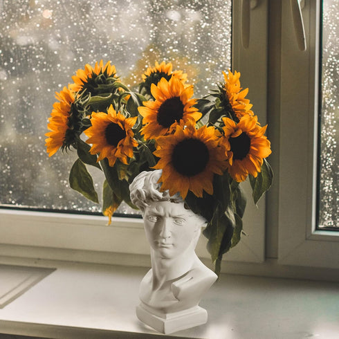 Cabilock Head Planter Pot Succulent Planter Flower Vase Greek Statue Planter Flower Vase Makeup Brush Pen Holder Home Garden Sculpture...