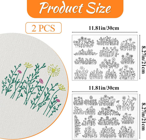 26 Piece Stick and Stitch Embroidery Paper Water Soluble Embroidery Patterns Sewing Stabilizers Adhesive Embroidery Transfer Paper for Embroidery ...
