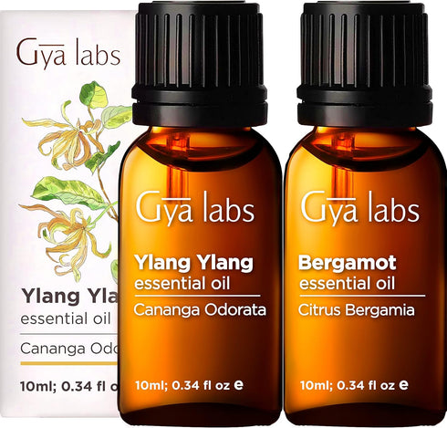 Gya Labs Ylang Ylang Essential Oil & Bergamot Essential Oil (10ml) - 2-in-1 Pack...
