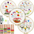 TINDTOP Embroidery Kit for Beginners, 4 Pack Cross Stitch Practice Kits for Beginners Include Embroidery Cloth Hoops Threads for Craft Lover Hand ...