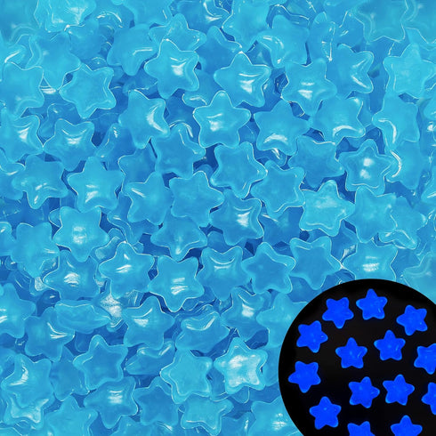 200pc Blue Fish Tank Rocks Glow in The Dark Stones Glow Rocks for Fish Tank Rocks Glow in Dark Outdoor Decorative Stones for Garden Landscape,Blue...