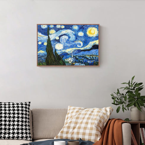 GENTLE DEER Wall Art Frame Canvas Prints of The Starry Night by Vincent Van Gogh Classic Oil Painting Style Reproduction Abstract Artwork Museum Q...