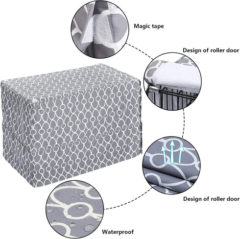 Pethiy Dog Crate Cover for Wire Crates, Fits Most 24" inch Dog Crates. Easy to Put On, Take Off, and Adjust - Cover only -Gray-24 Inch...
