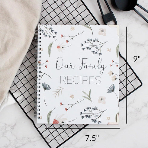 Blank Recipe Book To Write In Your Own Recipes - Family Recipe Journal to Create Your Own Cookbook - 100 Page Empty Spiral Recipe Notebook - Hardc...
