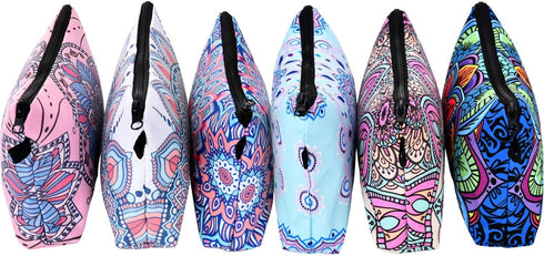 6 Pieces Makeup Bag Toiletry Pouch Waterproof Cosmetic Bag with Zipper Travel Packing Bag 8.7 x 5.3 Inch Small Cosmetic Bag Accessory Organizer fo...