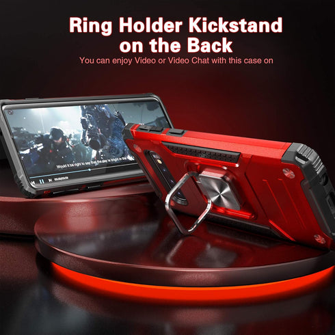for Galaxy S10 Plus Case,Hybrid Drop Test Cover with Car Mount Kickstand Slim Fit Protective Phone Case for Galaxy S10 Plus,Red...