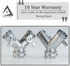 Heavy Duty 2 Way Hose Splitter (Nickel Plated Brass for Superior Durability), Wye Garden Hoses Connector for Water Spigot Faucet Bib Tap, Double S...