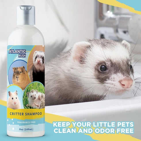 Critter Shampoo for Small Pets - 8oz Small Animal Fragrance Free Shampoo - Pet Shampoo for Small Critters Including Ferrets, Guinea Pigs, Rabbits,...