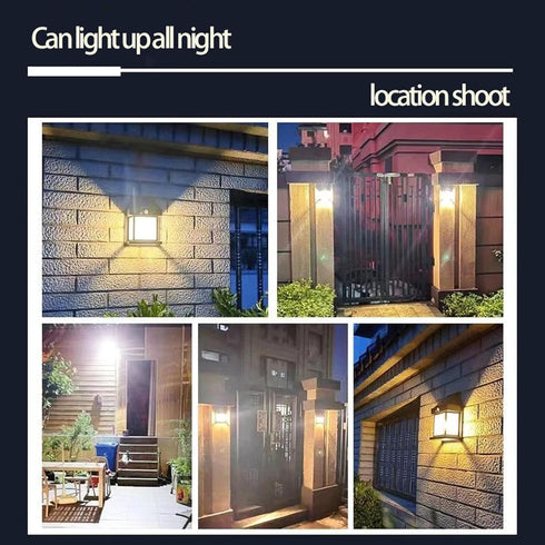 Solar Sconce Lights - Outdoor Solar Lights Porch Lightspatio Wall Light Fixture Human Body Sensor Lighting from Dusk to Dawn 3 Modes for Terraces,...