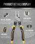 QIUHUA 8 inch Linesman Plier, 5-IN-1 Electrical Pliers with Cable Cutter and Wire Stripper Crimper...