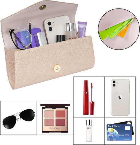 Larcenciel Women's Evening Handbags, Glitter Envelope Clutch Purses, Formal Ladies bag for Date Night Out Party,8.7×4.3x2.4in...