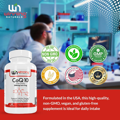 CoQ10 200mg Capsules, 60 Count, Antioxidant Supplement for Heart Health, Energy Production, and Cellular Protection (60)...