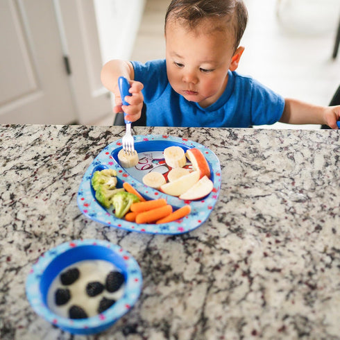 The First Years Spidey and His Amazing Friends Toddler Dinnerware Set - Toddler Plates and Toddler Utensils - Dishwasher Safe Toddler Feeding Supp...
