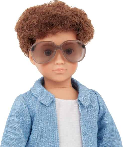 Lori – Mini Boy Doll & Toy Living Room Furniture – 6-inch Boy Doll & Dollhouse Accessories – Sofa, Armchair, Coffee Table, Rug, Plants – Play Set ...