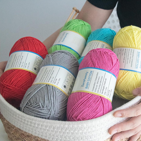 Baby Cotton Yarn, Soft Acrylic Yarn for Baby Knitting Crocheting Projects, 3.5oz?317yd?Grey......