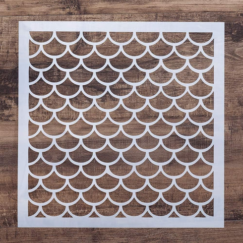 DIY Decorative Fish Scale Stencil Template for Painting on Walls Furniture Crafts (15 by 15 cm)...