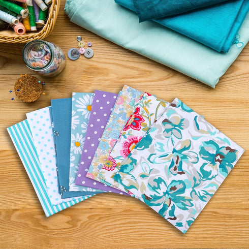 8Pcs 18" x 22" Cotton Fabric DIY Making Supplies Quilting Patchwork Fabric Fat Quarter Bundles DIY for Quilting Patchwork Cushions Cotton Fabric f...