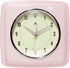 Infinity Instruments Square Silent Retro 9 inch Mid Century Modern Kitchen Diner Retro Wall Clock Quartz Sweep Movement (Pink)...