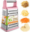 Spring Chef Professional Stainless Steel XL Parmesan Cheese Grater with Handle - 4 Sided Box Grater for Kitchen - Dishwasher Safe Carrot Shredder ...