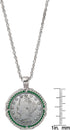 American Coin Treasures Liberty Nickel Green Enamel Coin Pendant Necklace...