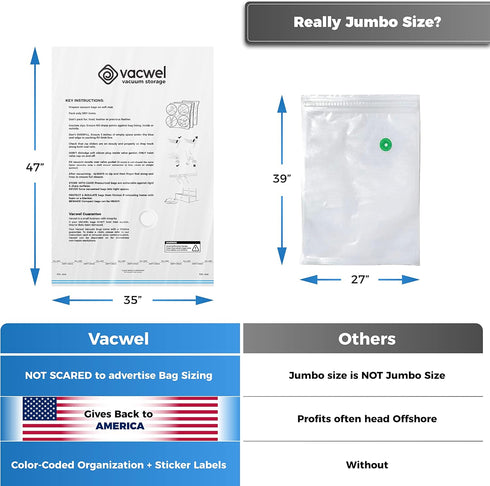3-Pack XXL,Vacuum Storage Bags,Space Saver Bags for Clothes Storage – XL Comforters,Mattress Topper,3x XXL Bags (47x35in),Bonus 1x Large Bag (32x2...