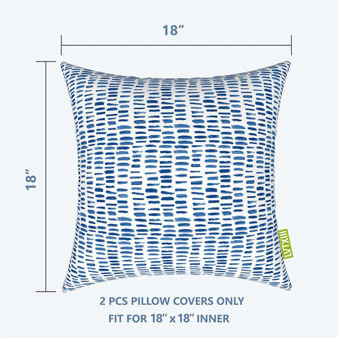 LVTXIII Outdoor Pillow Covers ONLY, Square Throw Pillow Covers, Modern Cushion Cases for Sofa Patio Couch Decoration 18 x 18 Inch, Pack of 2, Pebb...