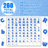 260Pcs Glitter Blue Bulletin Board Letters for Classroom 4” Letter Combo Pack Set Numbers Alphabet Poster Board Punctuation Symbol Cutout with Adh...