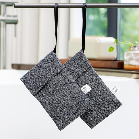 2 Pack Soap Pocket Exfoliating Soap Saver Pouch, Body Scrubber Rough Sponge Exfoliator for Bath or Shower,Exfoliator for Bath or Shower...