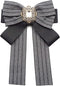 Topz black bow brooch for women large ribbon collar pin cravat Womens bow tie rhinestone brooch pin jabot bowtie for men necktie shirt decoration ...
