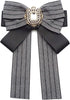 Topz black bow brooch for women large ribbon collar pin cravat Womens bow tie rhinestone brooch pin jabot bowtie for men necktie shirt decoration ...