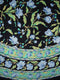 India Arts French Floral Round Cotton Tablecloth 70" Blue on Black...