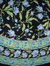 India Arts French Floral Round Cotton Tablecloth 70" Blue on Black...