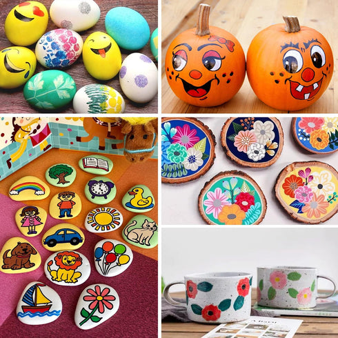 Acrylic Paint Marker Pens, 36 Colors Premium Waterproof Permanent Paint Art Marker Pen Set for Halloween Painting Pumpkins, Christmas Gifts, Rock ...