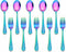 LIANYU 10-Piece Kids Silverware Set, Rainbow Toddler Utensils Flatware Set, Stainless Steel Child Preschooler Cutlery Set, Includes 5 Kids Spoons,...