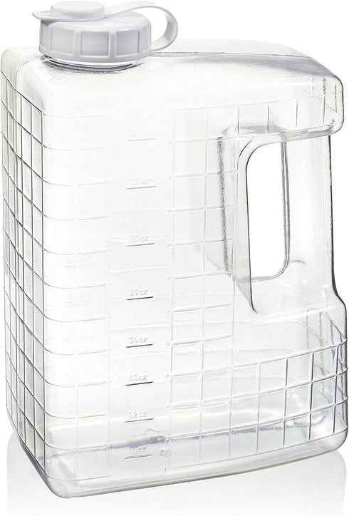 Arrow Home Products 1 Gallon Jug for Cold Drinks - Clear View Plastic Refrigerator Bottle w/Cap, Easy-Pour Spout & Graduated Markings - Made in US...
