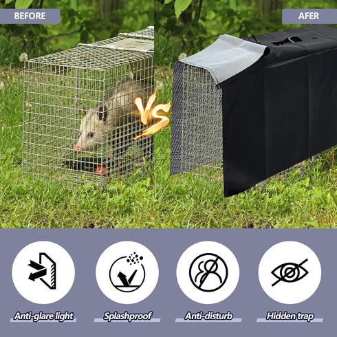 2 Pcs Trap Cage Cover 32 x 10 x 12 Inch Heavy Duty Animal Trap Cover Live Animal Trap Cage Cover for 1 Door Humane Cat Trap Squirrel Dog Gopher Ch...